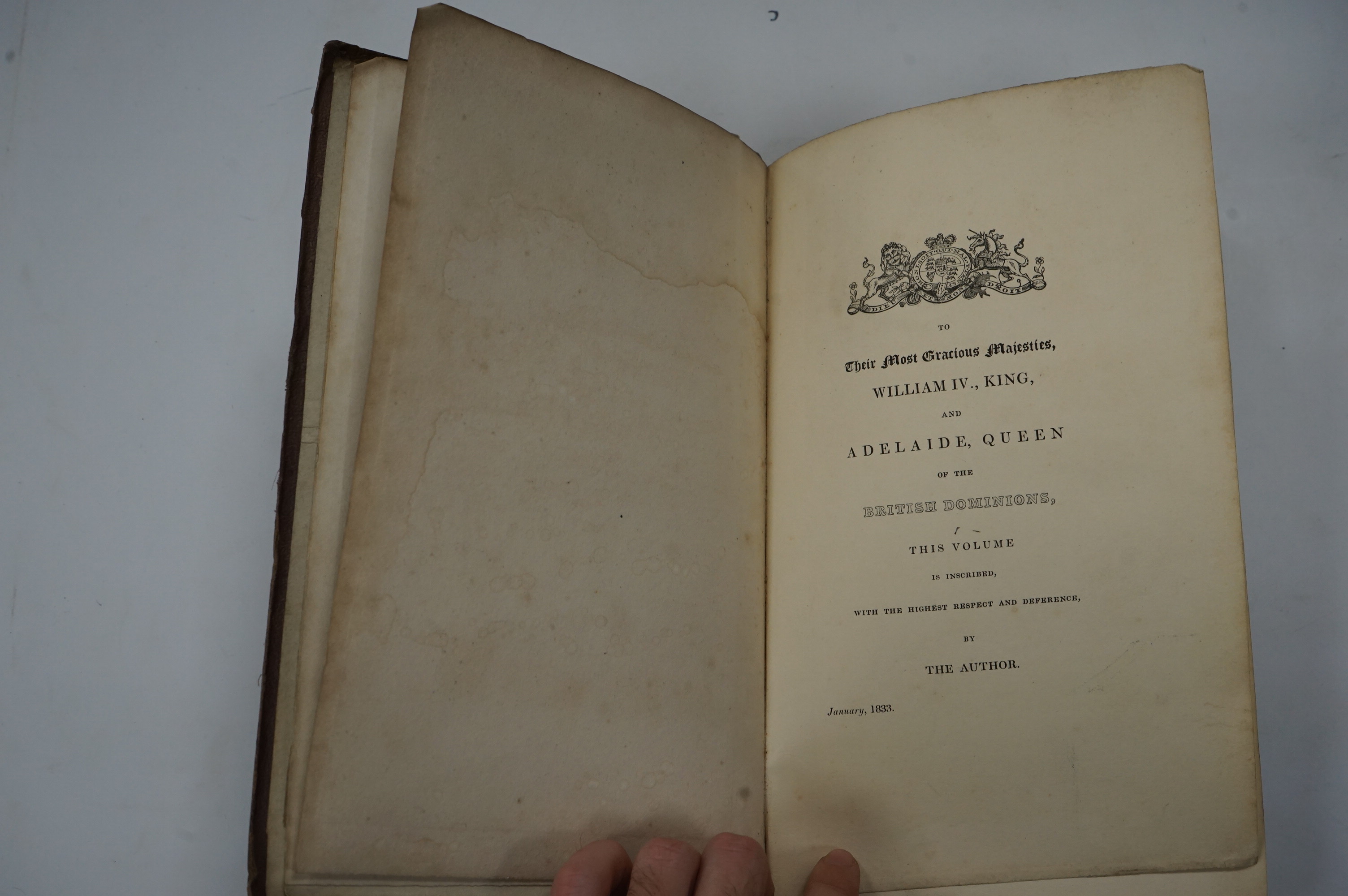 Parry, An Historical and Descriptive Account of the Coast of Sussex, Wright & Son, Brighton, 1833, 1st edition, with engraved title page, a folding map of Sussex, and six full page engravings, complete with 'Brighton Eas